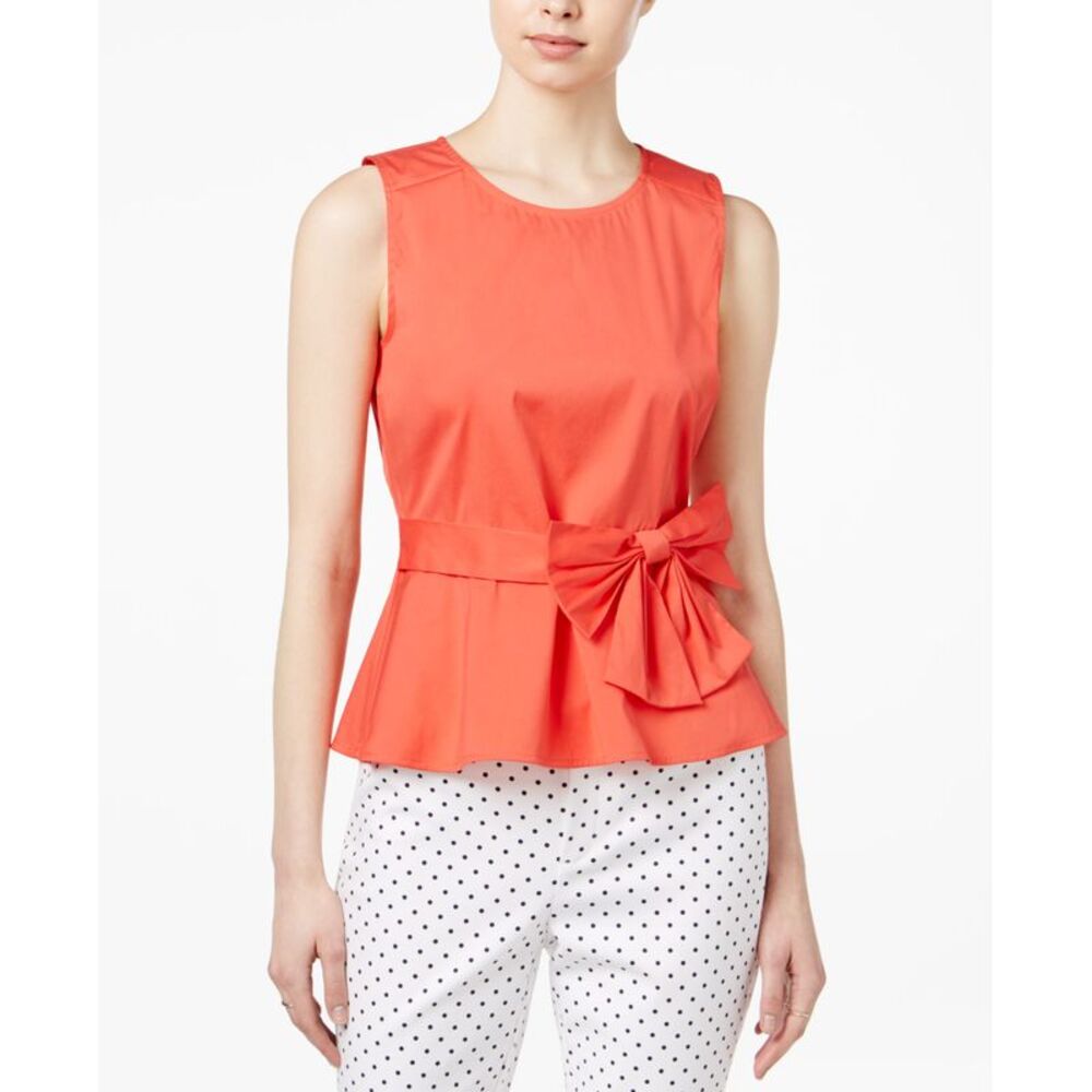Maison Jules Bow Detail Peplum Top